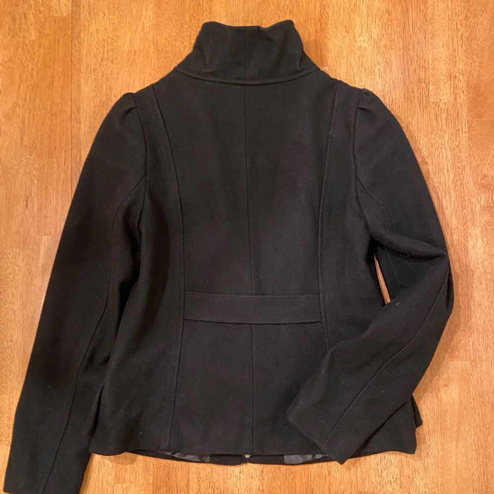 Loft Small Black Ruffled Front Winter Jacket/Coat - Picture 2 of 5